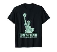 Lucky At Heart NYC Shamrock Statue Inspired St Patricks Day Camiseta