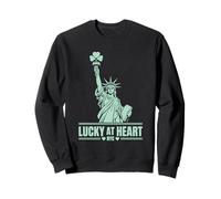 Lucky At Heart NYC Shamrock Statue Inspired St Patricks Day Sudadera
