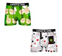 Lucky Boxer 2 Calzoncillos Color Verde y Gris para Hombre, Pack 2pcs PK2343, XL