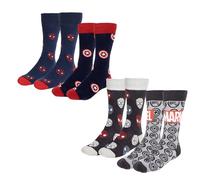 Lucky Boxer Set de 4 Calcetines Marvel diseño Spiderman y Capitan America Talla 38-45