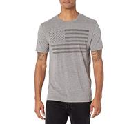 Lucky Brand Camiseta para Hombre con la Bandera de EE. UU, Gris, L