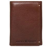 Lucky Brand Cartera de hombre en relieve triple y plegable en L (disponible en lona de algodón o cuero), Cuero Liso - Marrón, Talla única, Cartera triple en relieve y plegable en L (disponible en lona