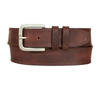 Lucky Brand Cinturón de cuero cosido con triple aguja para hombre, color marrón, 101,6 cm, Marrón, 102 cm