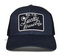 Lucky Brand Gorra de camionero con parche bordado para mujer con cierre trasero ajustable, color azul marino, marino, Talla única
