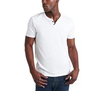 Lucky Brand Men's Venice Burnout Notch Neck tee Shirt, Bright White, S