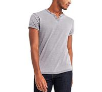 Lucky Brand Men's Venice Burnout Notch Neck tee Shirt, Frost Grey, L