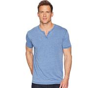 Lucky Brand Men's Venice Burnout Notch Neck tee Shirt, Monaco Blue, S