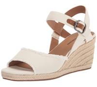 Lucky Brand Mindra, Sandalias con cuña Mujer, Blanco, 38.5 EU Ancho