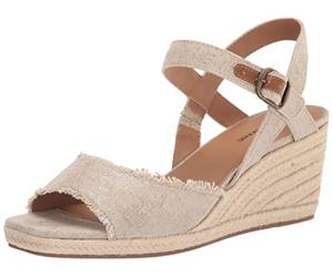 Lucky Brand Mindra, Sandalias con cuña Mujeres, Platino Natural, 11 Wide