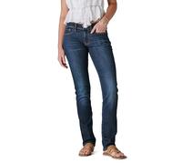 Lucky Brand, Pantalones vaqueros rectos de tiro medio para mujer, azul crepúsculo, 25W x 32L
