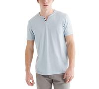 Lucky Brand Venice Burnout Notch Neck tee Shirt Camiseta, Niebla Azul, L para Hombre