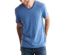 Lucky Brand Venice Burnout V-Neck tee Shirt Camiseta, Azul Mónaco, Large para Hombre