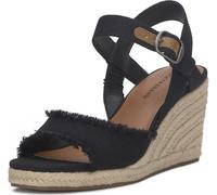Lucky Brand Women's Mindra Wedge Sandal, Black, 6.5 Wide