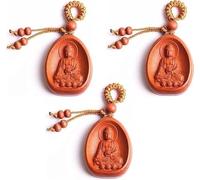 LUCKY BUDDHIST - Llavero hecho a mano Buda, pequeños amuletos de la suerte de viaje, regalos budistas - (3x llavero)