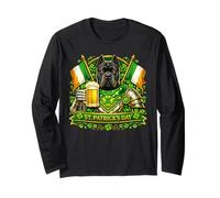 Lucky Cane Corso St Patrick’s Day Green Beer Shamrock Manga Larga