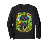 Lucky Cane Corso St Patrick’s Day Rainbow Shamrock Dog Lover Manga Larga