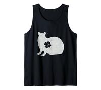 Lucky Capybara Silhouette Shamrock Irish St Patrick's Day Camiseta sin Mangas