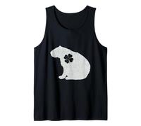 Lucky Capybara Silhouette Shamrock Irish St Patrick's Day Camiseta sin Mangas