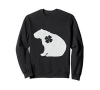 Lucky Capybara Silhouette Shamrock Irish St Patrick's Day Sudadera