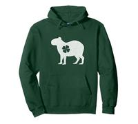 Lucky Capybara Silhouette Shamrock Irish St Patrick's Day Sudadera con Capucha