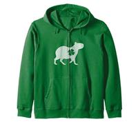 Lucky Capybara Silhouette Shamrock Irish St Patrick's Day Sudadera con Capucha
