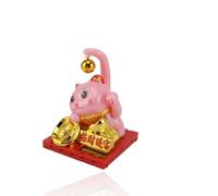 Lucky Cat, Lucky Cat Car Ornament, Japanese Lucky Cat, Lucky Gat Solar Ornnnaments, Arah Waving Fortune Gat Solar Powered Light Decoration Decoración de Cat Lucky para el automóvil de la oficina de