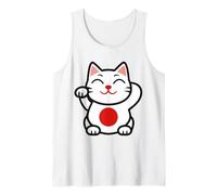 Lucky Cat Maneki Neko Fortune Emblema Icono Camiseta sin Mangas