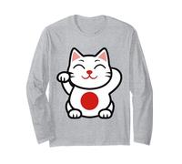 Lucky Cat Maneki Neko Fortune Emblema Icono Manga Larga