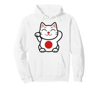 Lucky Cat Maneki Neko Fortune Emblema Icono Sudadera con Capucha