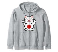 Lucky Cat Maneki Neko Fortune Emblema Icono Sudadera con Capucha