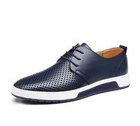 Lucky Cat Oxford Calzado Deportivo De Cuero De Hombre,Zapatos Comodos De Cordones Para Hombre Brogue Vestir Derby Informal Negocios Boda Calzado Respirable 2019 Black (6 Color) 37-49 EU,Blue,37