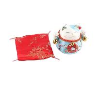 Lucky Cat Piggy Bank, 4.5 Pulgadas Cerámica Maneki Neko Lucky Cat Coin Bank Lindo Trae Suerte Buen Deseo Cerámica Fortune Cat Saving Pot Decoración De Escritorio(Azul)