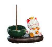 Lucky Cat - Quemador de incienso de cerámica para gatos pequeños, para decoración del hogar y la oficina (estilo C)