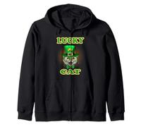 Lucky Cat with Leprechaun Hat Funny St. Patrick's Day Sudadera con Capucha