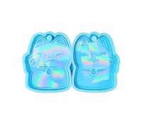 Lucky Cats holográfico sombras de luz llavero moldes colgantes hechos a mano aretes ornamento molde herramienta de fabricación de joyas aretes de resina moldes colgantes para hacer joyas
