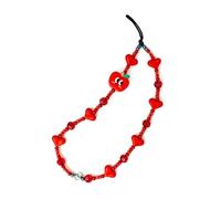 Lucky Charm Cordón para teléfono móvil, cadena con cuentas, accesorio colgante, correa corta para teléfono portátil, muñeca de para teléfono para niñas, bolso, colgante para cámara para mujeres y