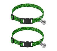 Lucky Clover - Collar de perro pequeño con hebilla ajustable verde, paquete de 2 collares para cachorros