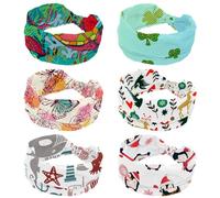 Lucky Clover - Diademas anchas para mujer, paquete de 6 bandas elásticas para la cabeza, bandas deportivas antideslizantes, diadema ancha para yoga, entrenamiento, uso diario