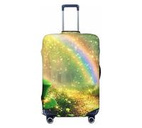 Lucky Clover Forest and Gold Coin Trail - Funda elástica para equipaje de viaje, protector de maleta, funda de equipaje impresa antiarañazos, Black, S