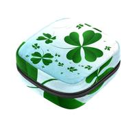 Lucky Clover Happy St Patrick's First Period Kit para niñas, bolsa menstrual de tampón, soporte para almohadilla de lactancia con cremallera, organizador de servilleteros sanitarios