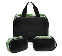Lucky Clover Leaves - Bolsa de maquillaje translúcida para mujeres y hombres, bolsa de aseo de ducha, 3 piezas, organizador de cosméticos de viaje, color, XL, Neceser de maquillaje