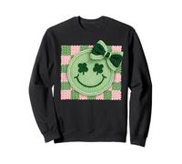 Lucky Clover Smile Face Bow Knit Estética Lindo Arte Positivo Sudadera