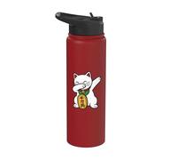 Lucky Dabbing Cat Lindo Maneki Neko Kawaii Arte de anime japonés Stainless Steel Insulated Water Bottle