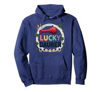 Lucky Dauber Bingos Charm Clover Juego Noche Diversión Sudadera con Capucha, Unisex para Adultos, Azul Marino, L