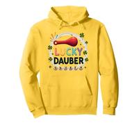Lucky Dauber Bingos Charm Clover Juego Noche Diversión Sudadera con Capucha, Unisex para Adultos, Limón, L