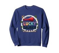 Lucky Dauber Bingos Charm Clover Juego Noche Diversión Sudadera, Unisex para Adultos, Azul Marino, L
