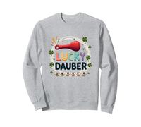 Lucky Dauber Bingos Charm Clover Juego Noche Diversión Sudadera, Unisex para Adultos, Gris Jaspeado, L
