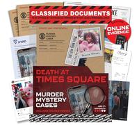 Lucky Egg MMC Death at Times Square - Emocionantes juegos de misterio de asesinato para adultos en la ciudad de Nueva York - 40 piezas de evidencia, juego de 150 minutos (dificultad 3/5) - Juego de