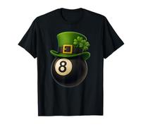 Lucky Eight 8 Ball Shirt with Shamrock and Four Leaf Clover Camiseta