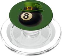 Lucky Eight 8 Ball Shirt with Shamrock and Four Leaf Clover PopSockets PopGrip para MagSafe